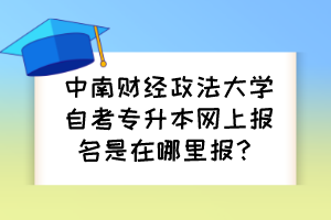 中南财经政法大学自考专升本网上报名是在哪里报？