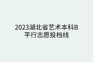 2023湖北省艺术本科B平行志愿投档线