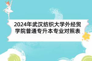 2024年武汉纺织大学外经贸学院普通专升本专业对照表