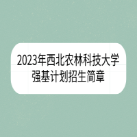 2023年西北农林科技大学强基计划招生简章