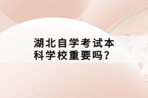 湖北自学考试本科学校重要吗？