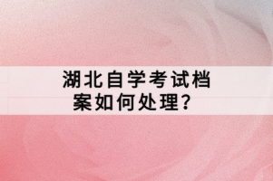 湖北自学考试档案如何处理？