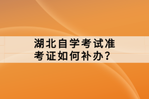 湖北自学考试准考证如何补办？