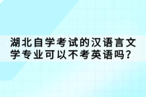 湖北自学考试的汉语言文学专业可以不考英语吗？