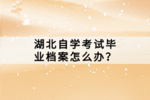 湖北自学考试毕业档案怎么办？