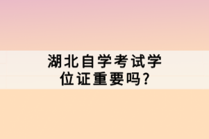 湖北自学考试学位证重要吗？