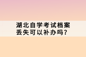 湖北自学考试档案丢失可以补办吗？