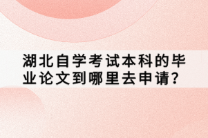 湖北自学考试本科的毕业论文到哪里去申请？