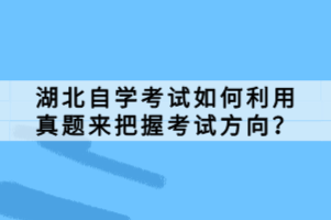 湖北自学考试如何利用真题来把握考试方向？