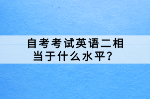 自考考试英语二相当于什么水平？