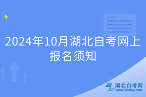2024年10月湖北自考网上报名须知
