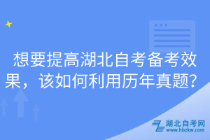 想要提高湖北自考备考效果，该如何利用历年真题？