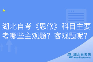 湖北自考《思修》科目主要考哪些主观题？客观题呢？