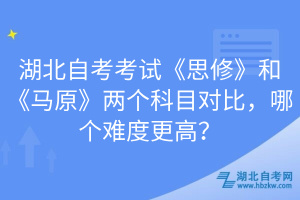 湖北自考考试《思修》和《马原》两个科目对比，哪个难度更高？
