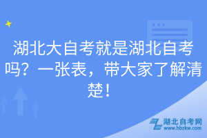 湖北大自考就是湖北自考吗？一张表，带大家了解清楚！