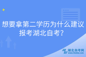 想要拿第二学历为什么建议报考湖北自考？