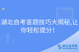 湖北自考答题技巧大揭秘,让你轻松提分！
