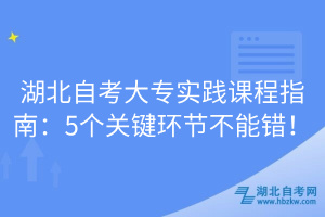 湖北自考大专实践课程指南：5个关键环节不能错！