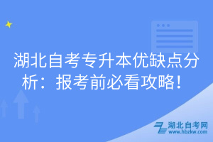 湖北自考专升本优缺点分析：报考前必看攻略！