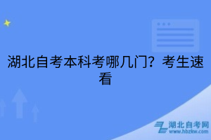 湖北自考本科考哪几门？考生速看