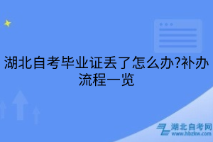 湖北自考毕业证丢了怎么办?补办流程一览