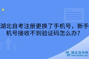 湖北自考注册更换了手机号，新手机号接收不到验证码怎么办？