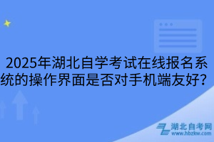 2025年湖北自学考试在线报名系统的操作界面是否对手机端友好？