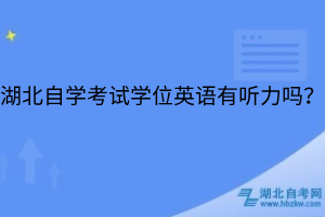 湖北自学考试学位英语有听力吗？