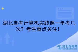 湖北自考计算机实践课一年考几次?考生重点关注!