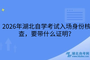 2026年湖北自学考试入场证明