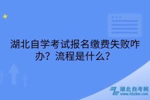 湖北自学考试报名缴费