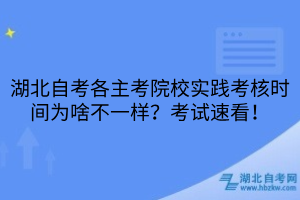 湖北自考各主考院校实践考核时间