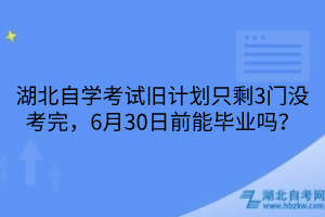 湖北自学考试旧计划