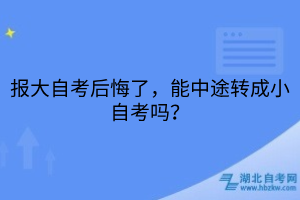报大自考后悔了，能中途转成小自考吗