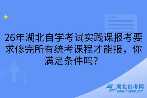 湖北自学考试实践课报考要求
