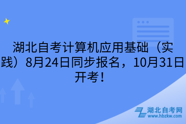 湖北自考计算机应用基础(实践)8月24日同步报名