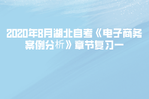 2020年8月湖北自考《电子商务案例分析》章节复习一