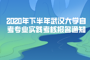 2020年下半年武汉大学自考主考专业实践考核报名通知 2020年下半年武汉大学自考主考专业实践考核报名通知