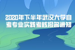 2020年下半年武汉大学自考主考专业实践考核报名通知