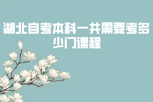 湖北自考本科一共需要考多少门课程 湖北自考本科一共需要考多少门课程