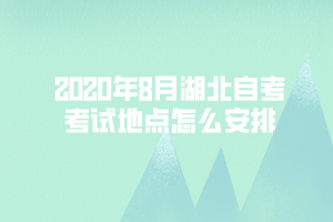 2020年8月湖北自考考试地点怎么安排