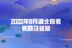 2020年8月湖北自考当代中国政治制度部分真题及答案