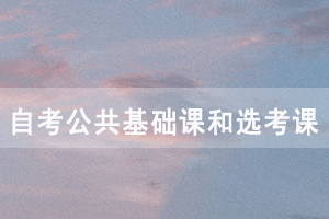 2021年4月湖北自考公共基础课和选考课有哪些