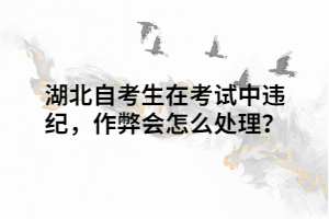 湖北自考生在考试中违纪,作弊会怎么处理? 湖北自考生在考试中违纪,作弊会怎么处理?