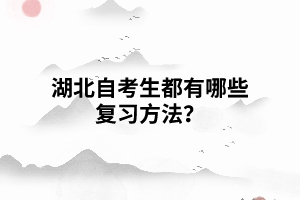 湖北自考生都有哪些复习方法？