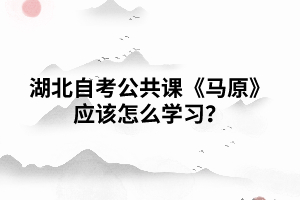 湖北自考公共课《马原》该怎样复习 湖北自考公共课《马原》该怎样复习