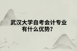 武汉大学自考会计专业有什么优势? 武汉大学自考会计专业有什么优势?