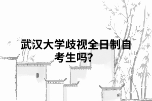 武汉大学歧视全日制自考生吗