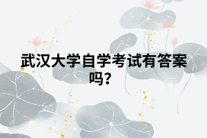 武汉大学自学考试有答案吗？