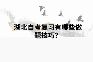 湖北自考复习有哪些做题技巧？